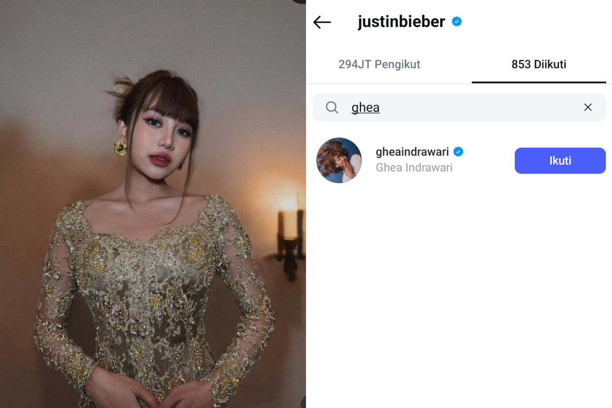 Akun Instagram Ghea Indrawari Mendadak di Follow Justin Bieber, Netizen Heboh Pertanda Apa?