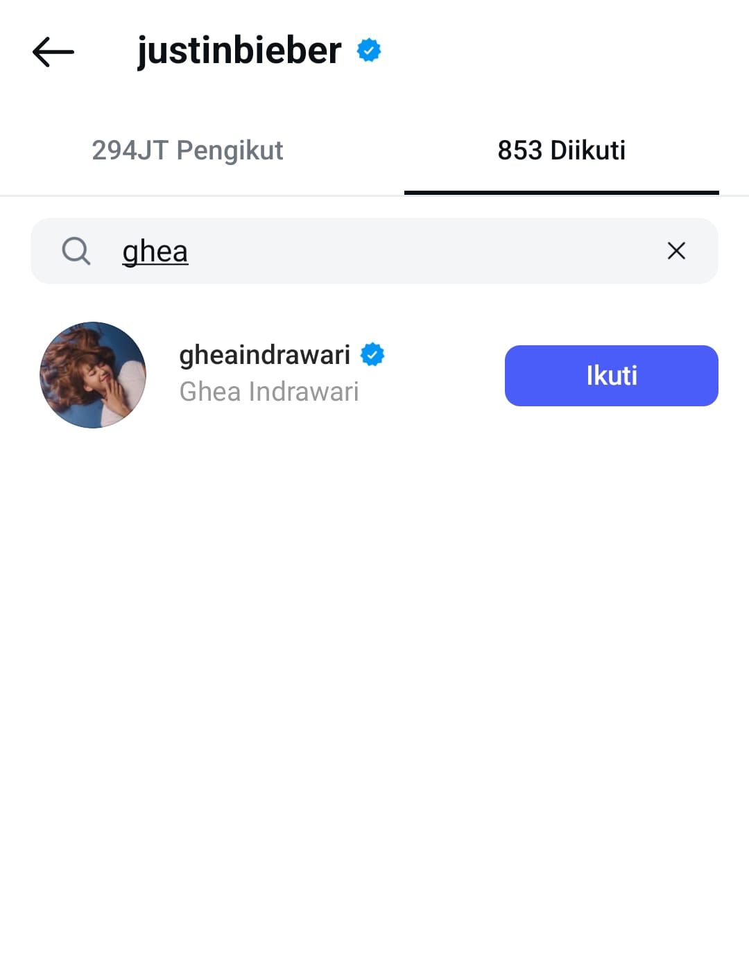 Bikin Gemas! Ghea Indrawari Terus Cek IG nya Setelah di Follow Justin Bieber