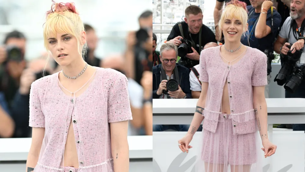 Bikin Geger! Kristen Stewart Tampil dengan Rambut Pink Punk dan Gaun Chanel Barbie di Cannes 2025