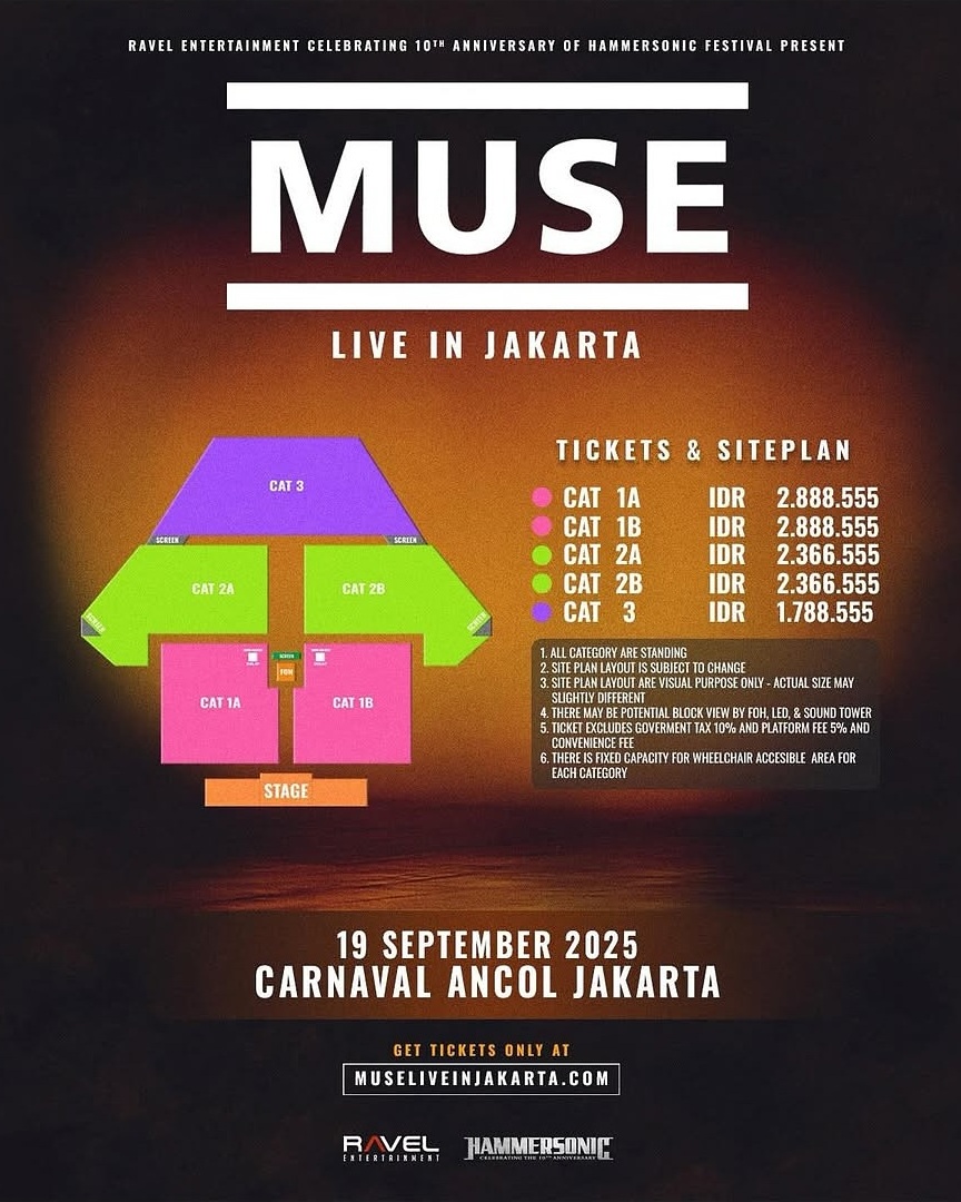 Jangan Sampai Kehabisan! Segini Harga Tiket Konser Muse di Jakarta dan Cara Beli yang Aman!