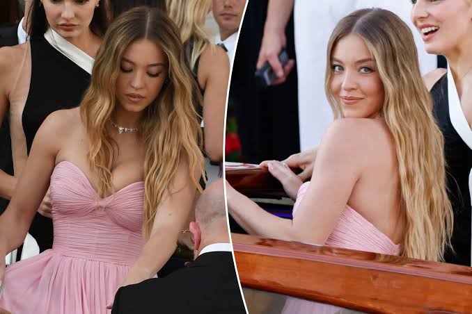 Sydney Sweeney Tampil Bak Dewi Yunani di Nikahan Bezos, Kenakan Gaun Pink Strapless! 