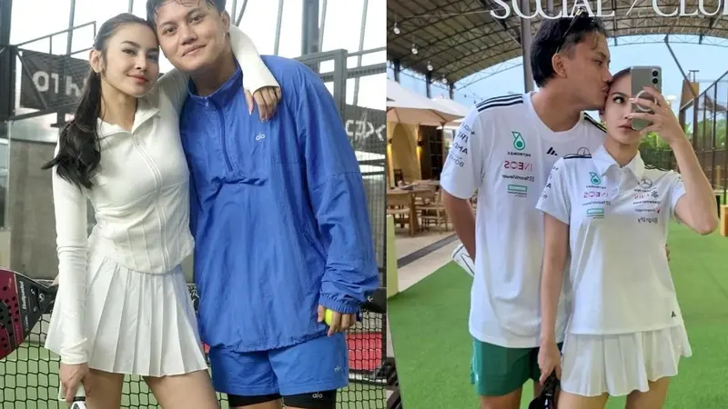 Makin Lengket dan Fashionable! Intip Gaya Couple Sporty Mahalini dan Rizky Febian Saat Main Padel 