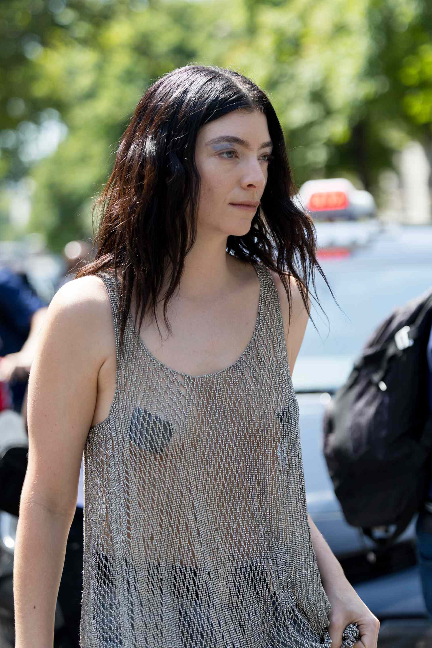 Lorde Pakai Gaun Chainmail Transparan Penuh Kristal, Tampil Edgy di Paris Fashion Week! 