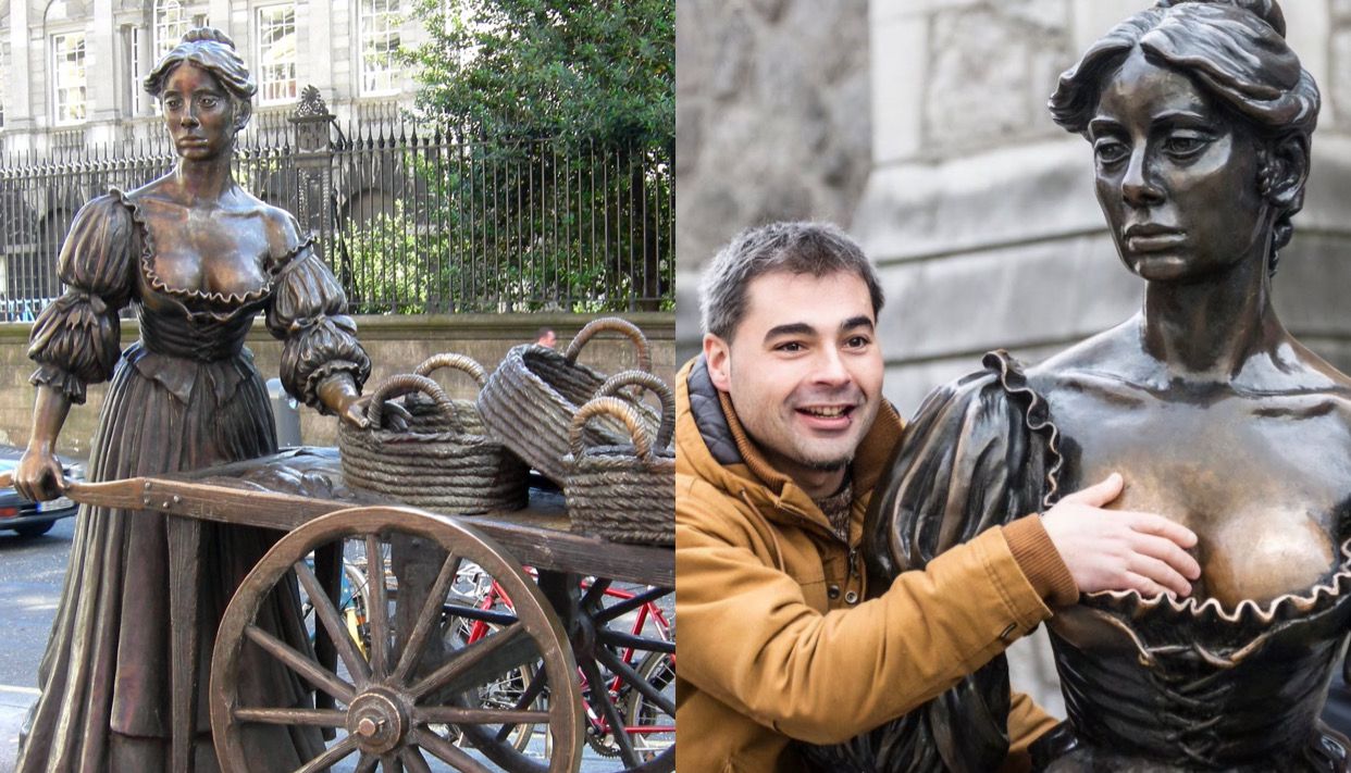 Payudaranya Sering Disentuh Turis, Patung Molly Malone di Dublin Kini Dikelilingi Taman Bunga
