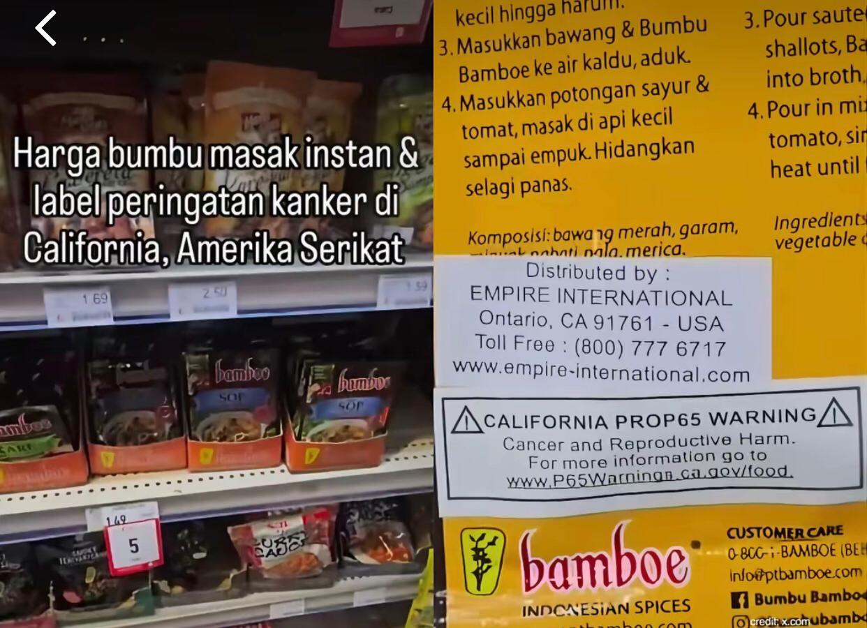 Viral di Medsos, Bumbu Instan Asal Indonesia Diberi Label Peringatan Kanker di California, Ini Kata BPOM!