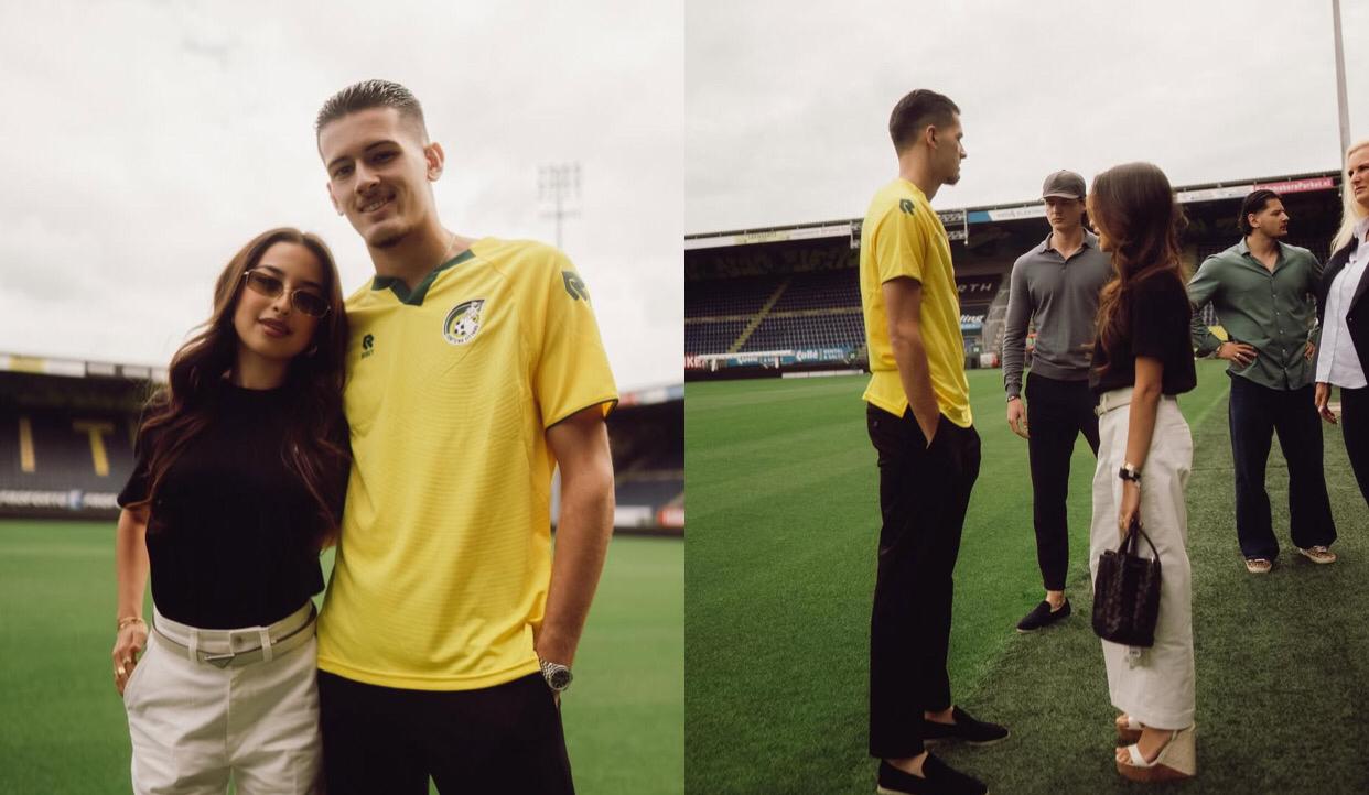 Chic dan Simpel, Gaya Jennifer Coppen Saat Dampingi Justin Hubner Teken Kontrak di Fortuna Sittard Curi Perhatian