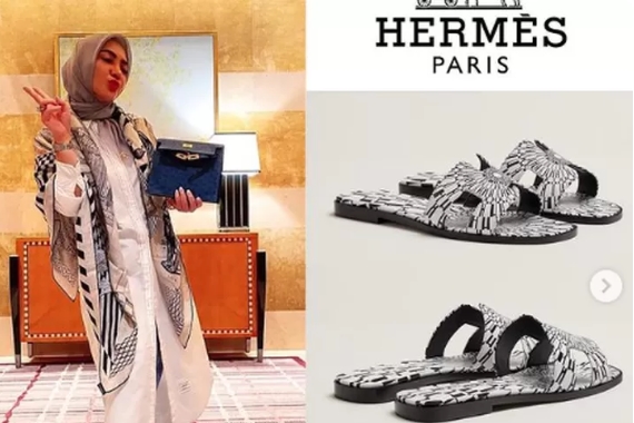 Dibeli Cuma Buat Diinjek, Intip Deretan Sandal Hermes Syahrini Seharga Motor Baru