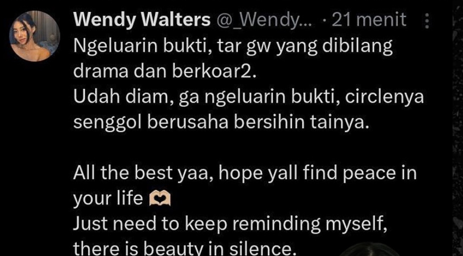 Wendy Walters Simpan Bukti Perselingkuhan Reza Arap? 'Ntar Gue yang Dibilang Drama!'