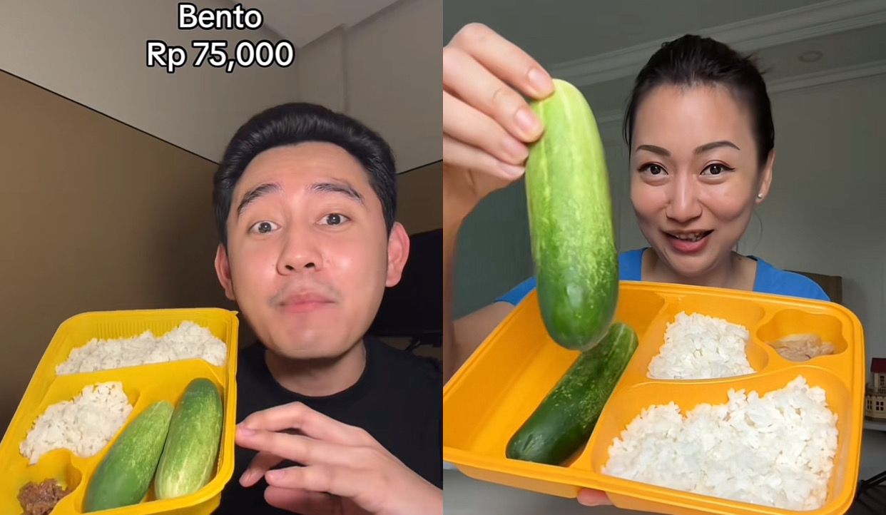 Cuma Daging Sedikit dan Dua Timun, Ini Rasa Bento Viral Rp 75 Ribu Milik TikToker Acid