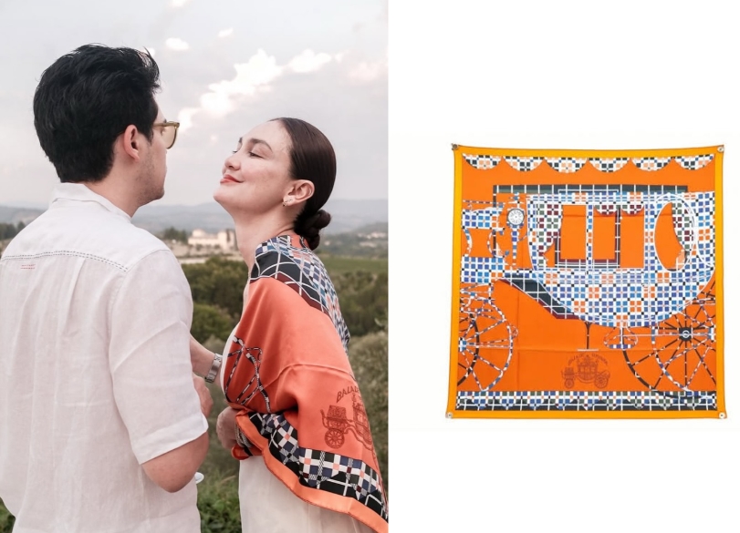 Makan Romantis Bareng Maxime Bouttier di Italia, Luna Maya Kenakan Scarf Hermes Berharga Fantastis!