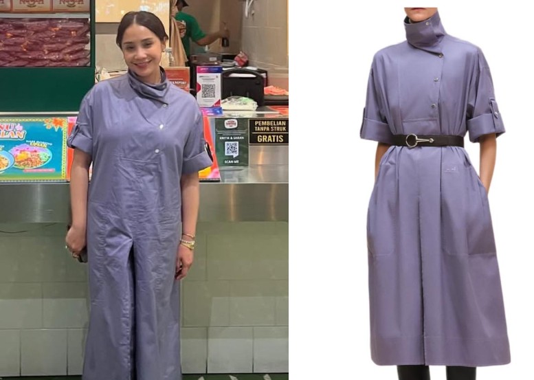 Kusut Tak Sembarang Kusut! Nagita Slavina Tampil Anggun dengan Hermes H Belted Wide Dress Senilai Rp57 Juta