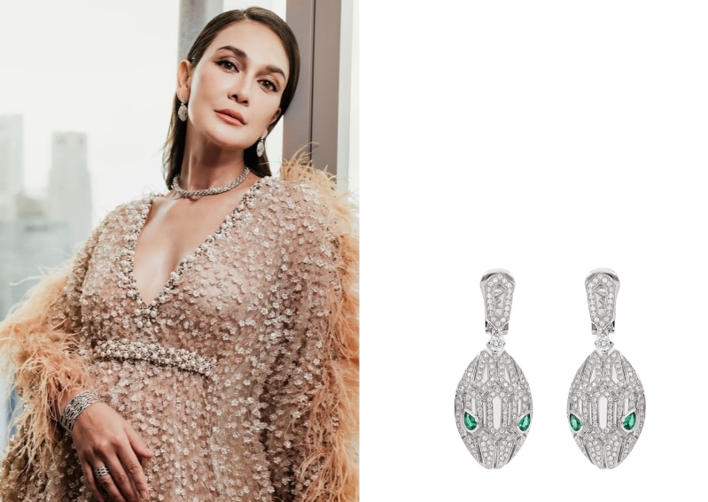 Makin Classy! Luna Maya Kenakan Anting Bvlgari Rp710 Juta