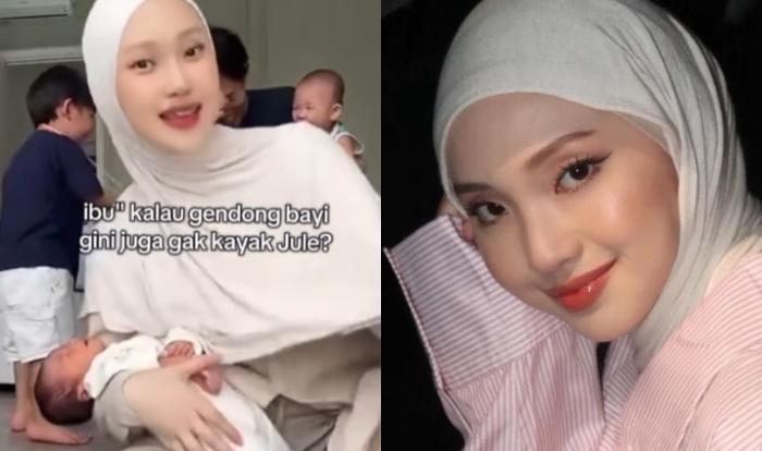 Viral Lagi Momen Jule Gendong Baby Jena Sambil Ngonten, Netizen Auto Sewot: Sibuk Mikirin Cantik Doang