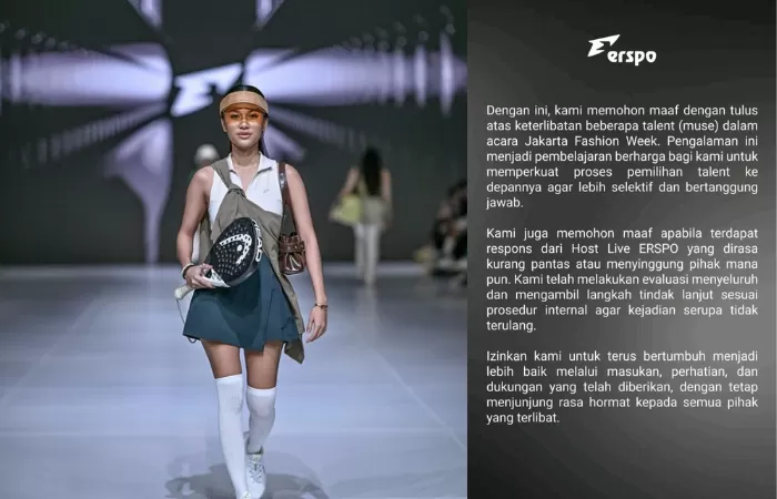 Erspo Akhirnya Minta Maaf usai Dikritik karena Gandeng Azizah Salsha di JFW 2025