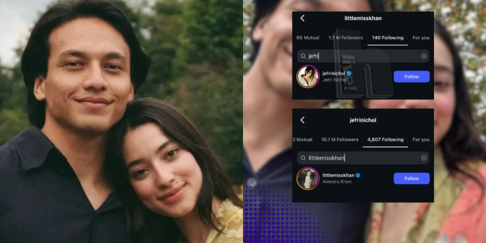 Ameera Khan dan Jefri Nichol Saling Follow Lagi di Instagram, Netizen Malaysia: 'All Is Gimic Drama Only!'