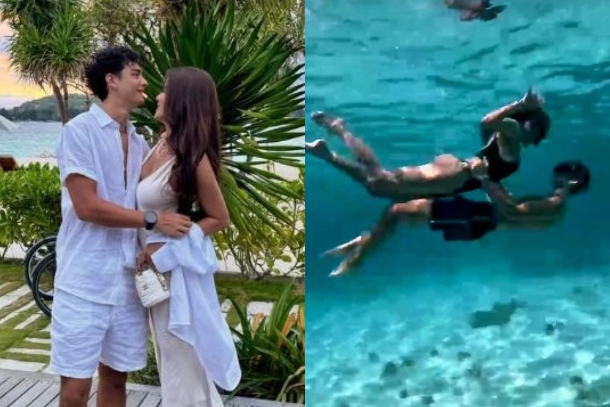 Bikin Iri! Olla Ramlan Pamer Momen Berenang Super Romantis Bareng Tristan Molina, Pose Mesra di Dalam Air