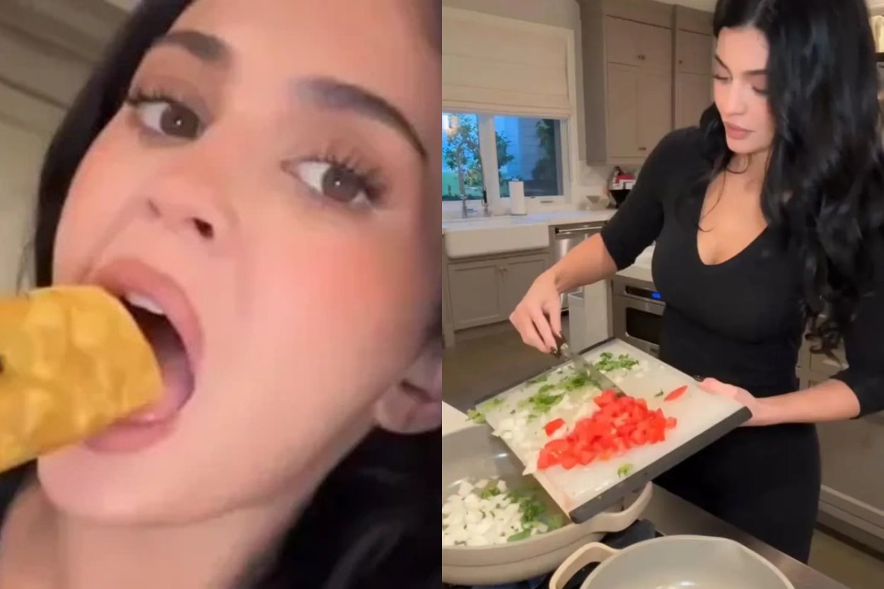  Bikin Ngiler! Kylie Jenner Pamer Aksi Masak Shrimp Tacos, Tertarik Coba?