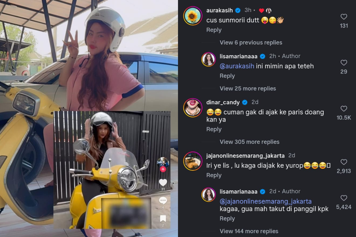 Plot Twist! Aura Kasih Tiba-Tiba Ajak Lisa Mariana Sunmori di Postingan Motor Kuning yang Viral