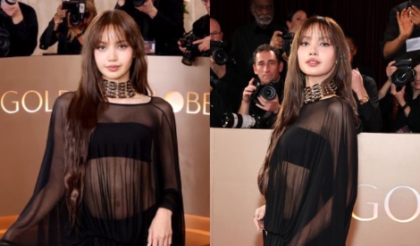 Lisa BLACKPINK Bikin Red Carpet Golden Globes Membara, Tampil Seksi Elegan dengan Gaun Menerawang