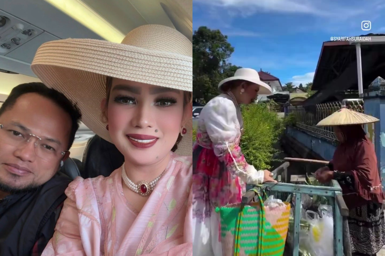 Viral! Gaun Mewah Istri Gubernur Kaltim Saat Sapa Tukang Sayur, Bak Noni Belanda Turun ke Kampung