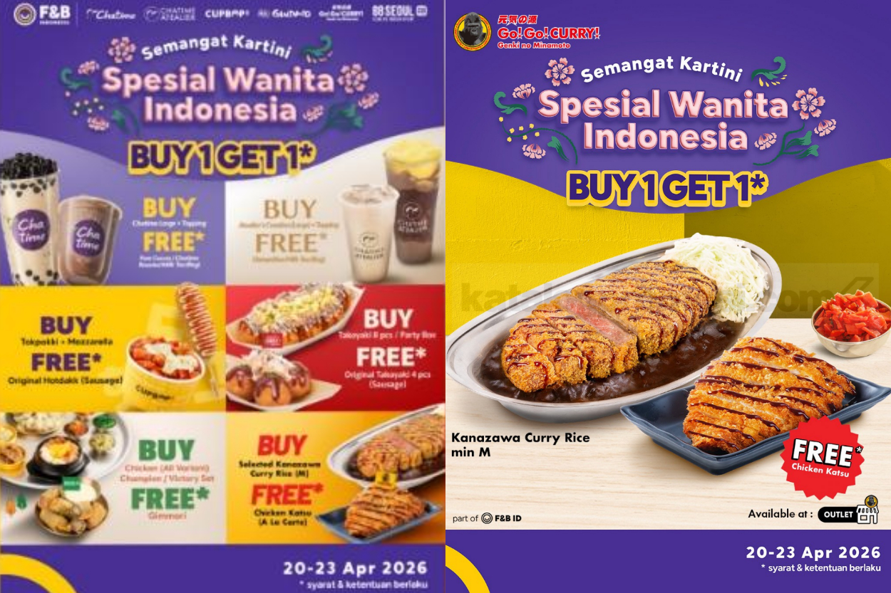 Promo Kartini 2026: Dari Chatime hingga 88 Seoul, Banjir Gratisan!