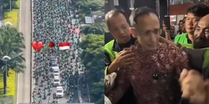 Viral Video Diduga Arak-arakan Driver Gojek Iringi Mobil Tahanan Nadiem Makarim, Warganet Diliputi Emosi