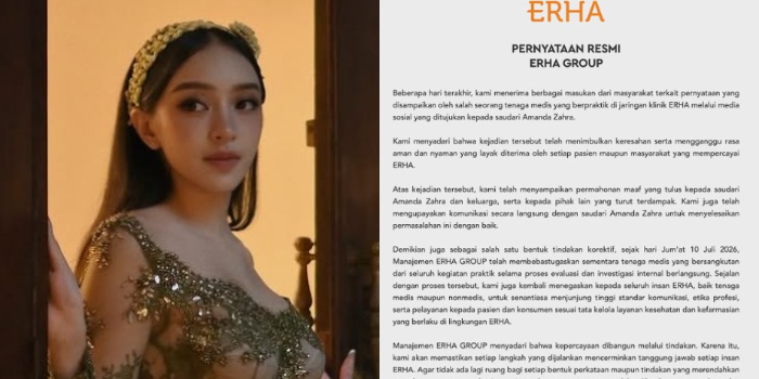 ERHA Klarifikasi Kasus Dokter Diduga Body Shaming Amanda Zahra, Dokter Dibebastugaskan Sementara