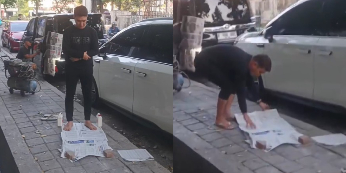 Aldi Taher Nekat Sholat di Pinggir Got, Sempat Minta Direkam dan Diviralkan