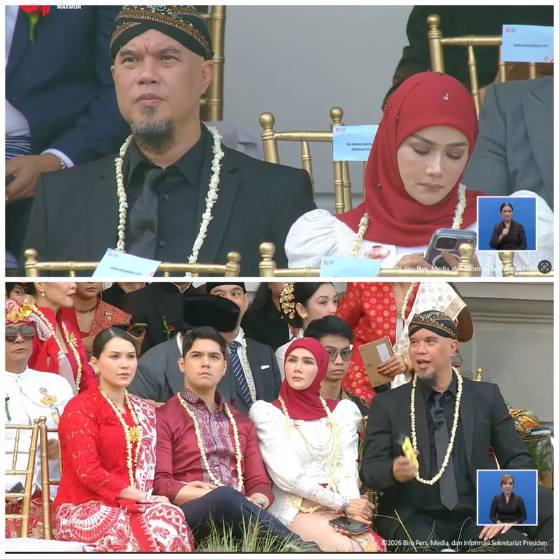 Maia Estianty vs Mulan Jameela, Adu Gaya Kebaya di Upacara Penurunan Bendera
