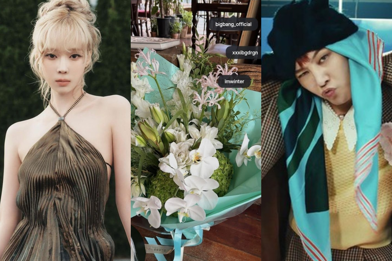 Winter Aespa Kirim Buket Cantik untuk GDragon di HUT ke 20 BigBang, Isyarat Kedekatan?