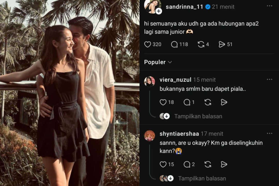 Sandrinna Michelle dan Junior Roberts Putus Usai Menang Best Couple, Benarkah karena Selingkuh?